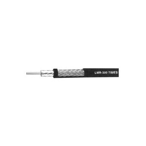 TIMES MICROWAVE LMR300 cable. 5/16" O.D. 50 ohms. Stranded outer conductor, bare copper center conductor. Fire retardant jacket. UL CATVR/CL2 listed.