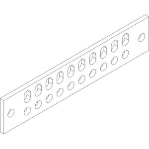 HARGER Universal 2x10x1/4" solid copper ground bar. Includes 10 pairs of 7/16" pre-drilled universal lug holes. Mounting hardware not included.