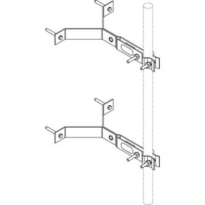 NELLO 8" clearance galvanized wall mount. Includes upper and lower bracket. Support mast up to 1 3/4" O.D. Includes four 1/4" x 2' lag screws for mounting.