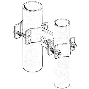 SINCLAIR Clamp Set. Parallel mounting of two 1.5"-3.5" pipes. Included with the 229, 249, 225M, 320 & 335 series ant. One piece. Bolted center.