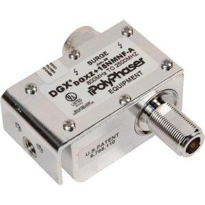 POLYPHASER 800-2500 MHz protector. Used in installations when DC is required to pass in route to powering shelter-based equip. +15 VDC. Equip. N/F - Ant. N/M.