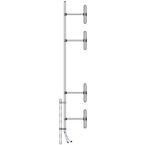 SINCLAIR 138-174 MHz Twin dual dipole antennas on one mast 5.5dBd gain. 2 N- male connectors on 1' cables. Clamps not included, order qty 2 (Clamp130).