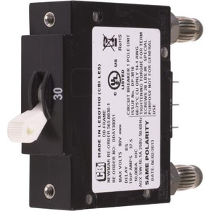 NEWMAR 30 amp circuit breaker with OPEN circuit alarm contacts for the DST-20A (66412) panel and PFM-200 (17797).