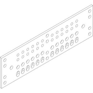 HARGER Universal 4x14x1/4" solid copper ground bar. 12 pairs 1/4" pre-drilled lug holes & 7/16" pre-drilled univ lug holes. Tinned.