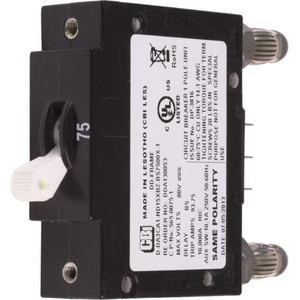NEWMAR 75 amp circuit breaker with OPEN circuit alarm contacts for the DST-20A (66412) panel and PFM-200 (17797).