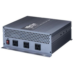 TRIPP LITE 12VDC to 120VAC inverter. 1800W continuous, 2700W surge. Includes 4 AC outlets, cooling fan and hardwired battery connections.