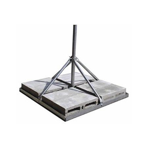 ROHN non-penetrating roof mount for wireless cable, DBS or TV antennas. Mast is 1.66"OD and 30" tall. Designed for concrete block ballast 36" square.
