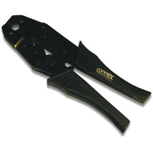 CONNEX crimp tool for crimping connectors on RG174, 188, 316, 179, 187, 180,190 and AT&T 735A cable. Cavity sizes .178, .128 or .068.