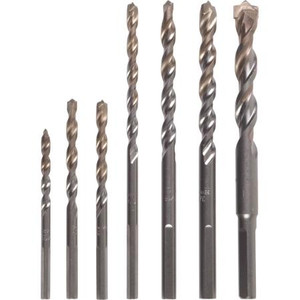 DEWALT Rock Carbide Hammer Drill Bit Set 7-piece Set includes: 3/16x3"; 1/4"x4"; (2) 1/4"x6"; 5/16"x5"; 1/2"x6"