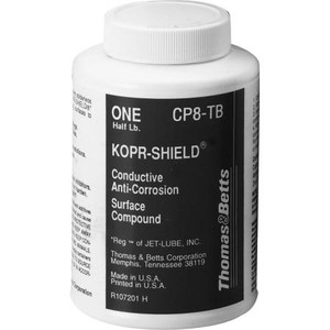 THOMAS & BETTS "Kopr-Shield" compound for copper conductors. Protects, lubricates and enhances conductivity. 8 ounce bottle with brush