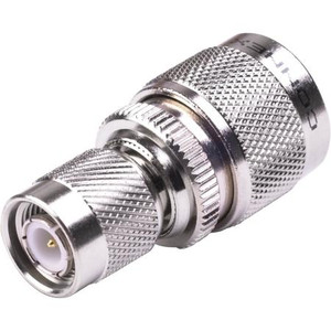 CONNEX N male to TNC male adapter. Nickel plated body, gold pin, teflon dielectric.