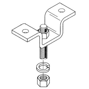 B-LINE BY EATON ceiling hanger bracket. Bolts to ceiling providing support for 5/8"-11 threaded rod. Incl 2 nuts for securing rod. 3/8" mounting hdwr not inc