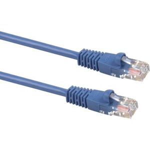 SIGNAMAX 10 foot Category 5e patch cable. Made of twisted pair cable with RJ45 plug on each end. Molded ends. Snag proof. Blue jacket.