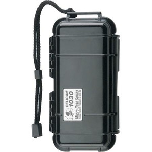 PELICAN Waterproof Cellphone Case w/pressure purge valve are dust/ crush proof. Inside dimensions: 6-1/2"L x 2-3/4"W x 2-1/16"D. Clear Top/Black Bott