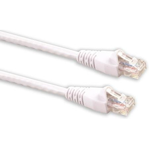 SIGNAMAX 14 foot Category 6 patch cable. Made of twisted pair cable with RJ45 plug on each end. Molded ends. Snag proof. White jacket.