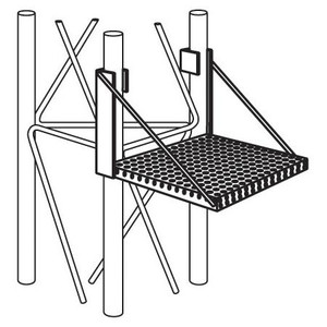 ROHN 55G work platform for attachment to 55G tower section. Snaps into place no bolts required. Hot dip galvanized, use with R-SR55 safety ring.