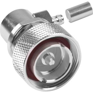 RF INDUSTRIES premium 7/16 DIN male connector crimp plug for RG8X and LMR-240. Silver Body and Pin.