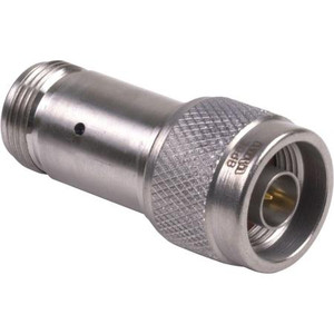 BIRD RF coaxial attenuator. 5 watts, 10dB nominal attenuation, N male to N female connectors . 18GHz