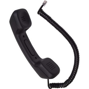 GAI-TRONICS black handset for ITR2000A and all GAI remote products. 3' (stretched) cord with transmit bar.