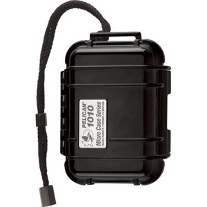 PELICAN Waterproof case with pressure purge valve is dust/ crush proof. Inside dimensions are: 4-7/16"Lx 2-15/16"W x 1-11/16"D. Black.