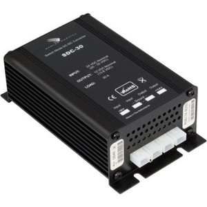 SAMLEX step down converter featuring switch mode technology. Fully protected. Input 20-30 VDC, Output 13.8 VDC.