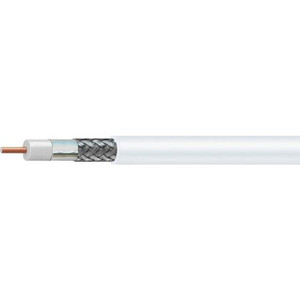COMMSCOPE RG-8 Plenum grade broadband type cable. 50 Ohm impedance. 90% braid coverage. White Jacket. NEEDS "400P" SERIES CONNECTORS FROM ANDREW