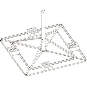 ROHN Ballast Roof Mount. 4" standard pipe. 4.5" OD. 10' overall mast height. 6 1/2 ft sqaure. .