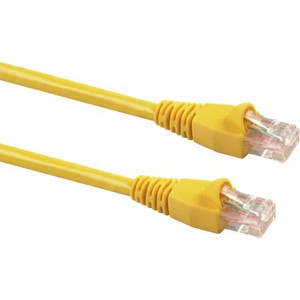 SIGNAMAX 14 foot Category 6 patch cable. Made of twisted pair cable with RJ45 plug on each end. Molded ends. Snag proof. Yellow jacket.