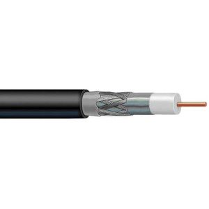 BELDEN RG6/U coaxial cable. 18 gauge copper clad steel center conductor. Duofoil & 60% braid shielding. Black jacket. Sold per foot.