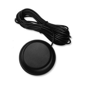 LARSEN Low profile 28 dB black 5V GPS antenna. Includes bolt mount for 3/4" hole and 17' RG174 cable with SMA connector.