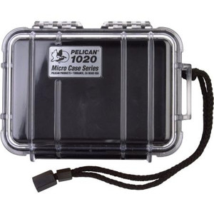 PELICAN Waterproof Cellphone Case w/pressure purge valve are dust/ crush proof. Inside dimensions: 5-3/8"L x 3-5/8"W x 1-11/16"D. Clear/Black