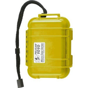 PELICAN Waterproof case with pressure purge valve are dust/ crush proof. Inside dimensions: 4-7/16"Lx 2-15/16"W x 1-11/16"D. YELLOW