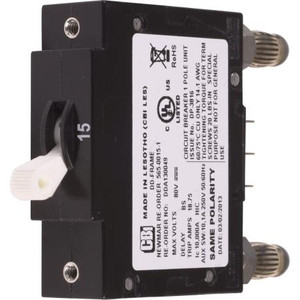 NEWMAR 15 amp circuit breaker with OPEN circuit alarm contacts for the DST-20A (66412) panel and PFM-200 (17797).