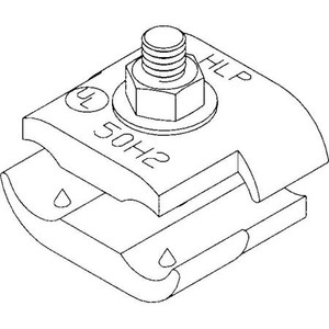 HARGER Tin Plated 1 Bolt Connectors. 2" Square, 2 piece connector provides over 1-1/2" surface contact between conductors. Class II.