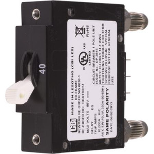 NEWMAR 40 amp circuit breaker with OPEN circuit alarm contacts for the DST-20A (66412) panel and PFM-200 (17797).