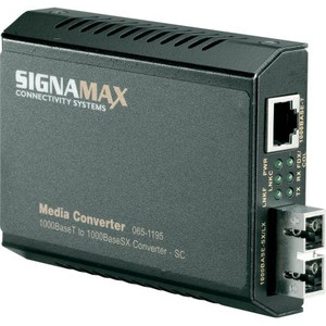 SIGNAMAX 1000BaseT to 1000BaseSX Gigabit Ethernet Media Converter, SC Multimode. Stand alone or mounts in sku 466499.