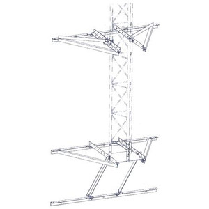 ROHN 25G Tower wall base mount Suspended above the wall roof top. Designed as an alternative to using standard base plate. Or a non-penetrating roof mount.