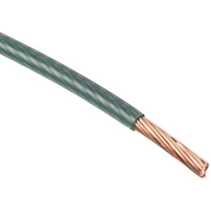 HARGER #2 THW 7-strand insulated copper ground wire. Green jacket. Sold by the foot.
