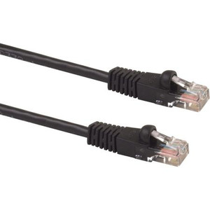 SIGNAMAX 3 foot Category 5e patch cable. Made of twisted pair cable with RJ45 plug on each end. Molded snag proof boots. Black jacket.
