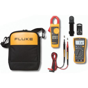 FLUKE Electricians Multimeter Combo Kit. Includes 117 DMM and 323 clamp meter. 600V max on DMM, 400 A max on clamp meter.