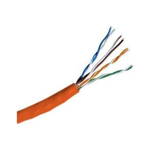 BELDEN 24AWG Category 5e+ Riser-CMR, 4-Pair solid bare copper conductors, PVC jacket, F/UTP-Foil shielded. RJ-45 compatible. Orange.