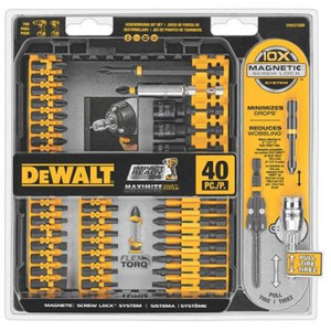 DEWALT 40-piece Impact Ready Screw Driving Set. Features a 10x Magnetic Screw Lock System for strong fastener retention.