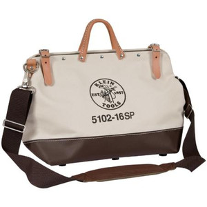 KLEIN 18 inch deluxe canvas tool bag. Includes 13 interior pockets and detachable shoulder strap.