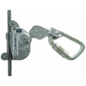 DBI-SALA LAD-SAF2 Cable Grab for 5/16 and 3/8 in with Carabiner DBI. Meets ANSI A14.3-1992.