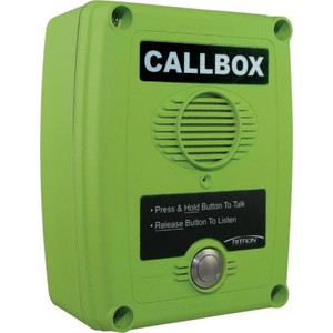 RITRON Q Series 2-Way Radio Call Box. UHF Licensed Business Band Frequencies 450-470 MHz, Hi-Viz green, Relay, Voice Synth, Default Frequencies.