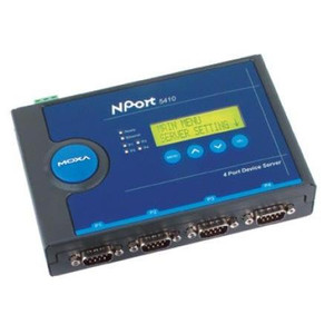 MOXA 4-port RS-232/422/485 serial device server, 10/100MBaseT(X), 1KV serial surge, 0 to 60C operating range.