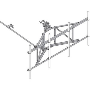 SABRE 12' Knock Down T-Boom with 3' Standoff Mounts to straight or tapered tower legs, round members & angles. With mount hrdwre. Ant Pipe separate.