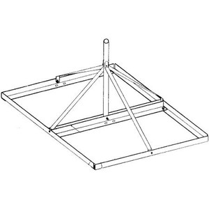 ROHN non-penetrating roof mount for communication antennas. Mast is 2 7/8"OD and 5' tall. Designed for concrete block ballast. 62" square.