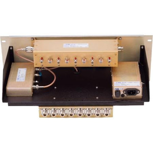 EMR 138-225 MHz 8 channel receiver multicoupler, 5 resonators, 115 VAC, chassis mount tray, 19" rack, wiring, hardware, cabling. *Factory tune item.