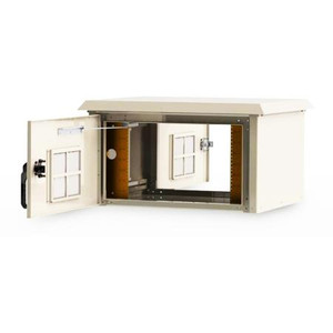 DDB UNLIMITED 16.98"H 29.5"W x 25"D Outdoor aluminum enclosure. NEMA Class Type 3R, 4, 4X. 19" or 23" rails. Front/ rear doors w/3pt lock. Cream. DROP SHIP.